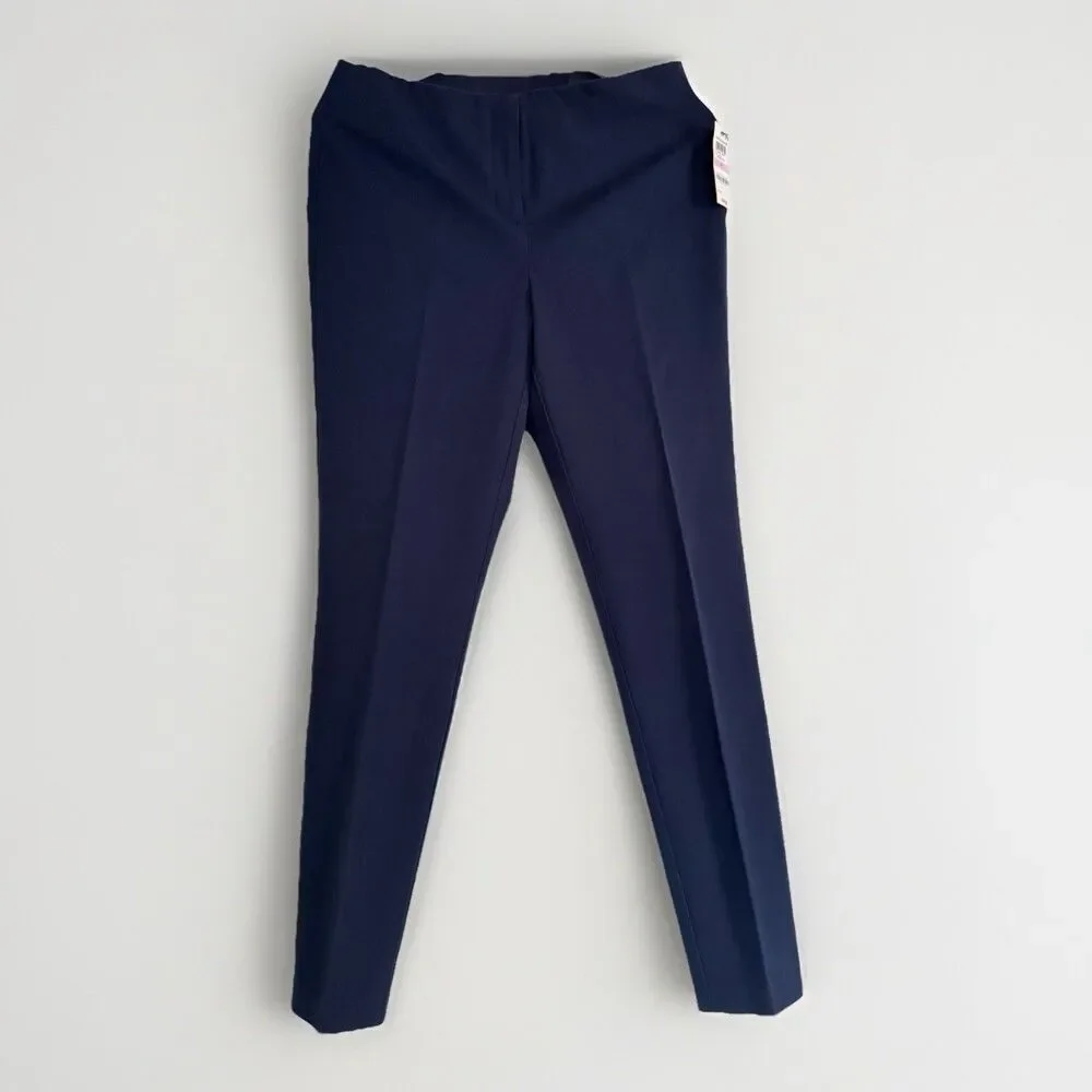 NWT Women’s Alfani Pants Sz 6 Skinny Leg Comfort Waist Navy Office Minimalist - Picture 8 of 9